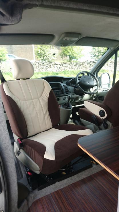 custom upholstered seats in aquaclean carabu fabric