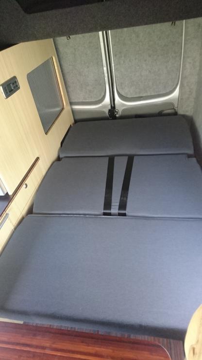 rib seat folded into double bed