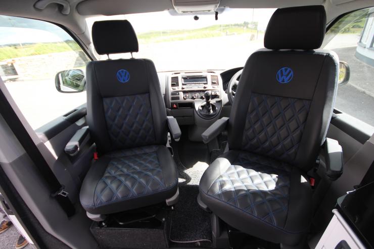 custom upholstered front captain seats